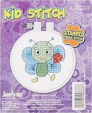 Janlynn 021-1816 Kid Bug & Flower Stamped Cross Stitch Kit, 3"