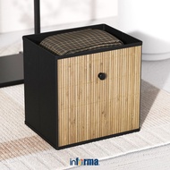 Informa Bamboo Storage Box 32x25x32 cm - Black Storage Box Multipurpose Box Storage Container Organi