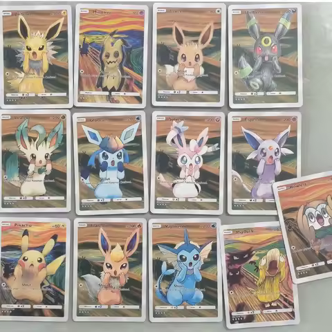 Pokemon Eeveelution ACG Diy Self Control Collect Signature Trading Flash Card Anime Cartoon Gift