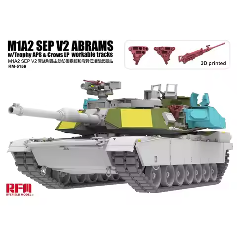 RYEFIELD MODEL RFM RM-5156 1/35 M1A2 SEP V2 Abrams w/Trophy APS & Crows LP Workable Tracks - Scale M