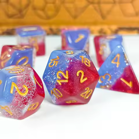 7Pcs/set Resin Fancy Three Layer Multi Sided Dice Set for Family Gathering Club Bar Entertainment Ga