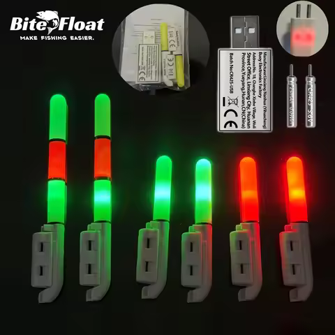 Bite Float Fishing Rod Light Set 5-piece Combination Charging Set (2 Rod Lights+2 Rechargeable CR425