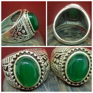 Cincin Batu Jed Hijau (Green Jade Ring) yang cukup cantik jual dgn Harga istimewa 平价电镀银绿玉介指