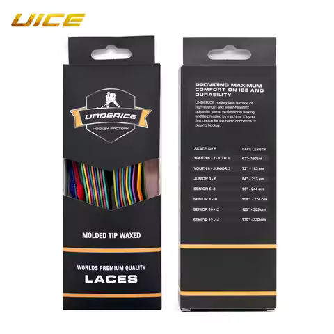 UICE Hockey Skate Laces Hockey Accessories 72 84 96 108 120 130in Dual Layer Braid Reinforced Waxed