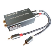 Noise Isolator RCA Audio Hum Eliminator (No Affects Bass) Noise Filter Aluminum Shell Ground Loop No