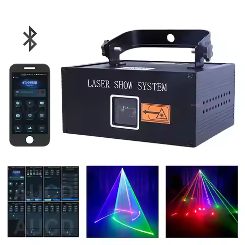 USA Warehouse Portable 3-5W RGB Animation Scan Projector Lights + Apple&Android Phone App Edit Progr