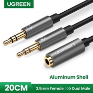 UGREEN 20899 Mic Audio Y Splitter Cable Headset to PC (3.5mm x 28cm)