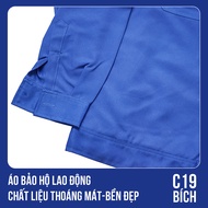 Áo bảo hộ lao động chất liệu thoáng mát bền đẹp - Mã C19 (Bích)