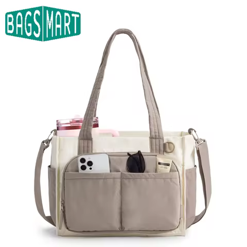 BAGSMART Large Capacity Tote Bag College Student Commuting Carrying Bag Portable Travel Crossbody Ba