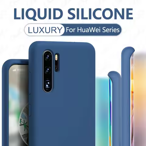 Luxury Liquid Silicone Case For HUAWEI P40 P30 Lite P20 P50 Pro Shockproof Cover For HUAWEI P30 P20 