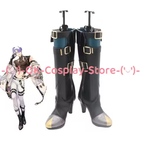 Game Nu: Carnival Kuya Cosplay Shoes High Heel PU Leather Shoes Halloween Carnival Boots Cosplay Pro
