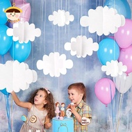 〔8C05〕 16Pcs 3D Cloud Decorations White Hanging Clouds For Ceiling Cloud Party Decorations Cloud Orn