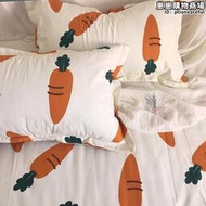 夏款新品 胡蘿蔔粗布雙人1.8床單加2枕套三件套 可愛床品