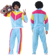 Retro Hippie Costumes Male Carnival Halloween Party 70s 80s Rock Hip-Hop Disco Clothing Suit Cosplay