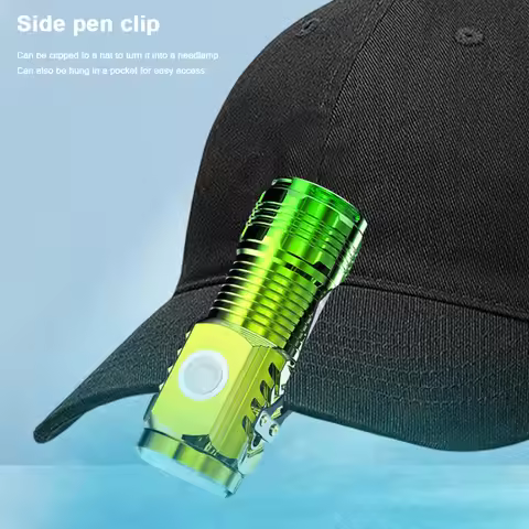 Magnetic Mini LED Flashlight Waterproof USB Rechargeable Super Bright Tactical Flashlight Tactical T