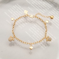 HYL JEWELRY COD Couple gelang titanium anak wanita anti karat silver emas muda bayi couple asli rant