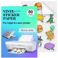 [lightoverflow] 80 Sheets Clear Stier Paper For Inkjet Printer - Glossy Printable Vinyl Stier Paper 