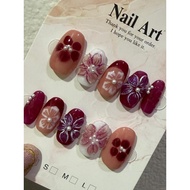 Sassy Press | 3D Flower | Press-on-nails | Handmade | Reusable