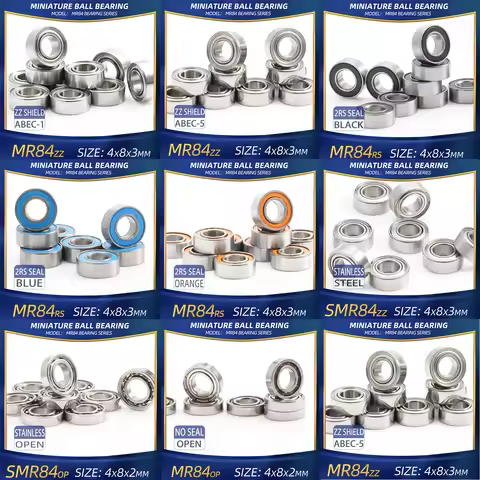 MR84 ZZ Bearing 4x8x3 mm 10Pcs MR84ZZ RS 2RS MR84Open Handpiece Bearings For Video Card High Speed F