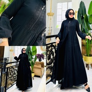 RINA BUSANA - C0D - Baju Gamis Abaya Polos - Gamis Abaya Remaja Simple - gamis hitam polos bahan ade