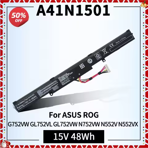 A41N1501 Laptop Battery 48Wh Replacement for ASUS ROG G752VW GL752VL GL752VW N752VW N552V N552VX N75