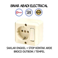 BROCO Single Switch + Grounded Socket OB Outbow 15411 SNI