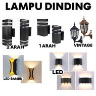 Lampu Dinding minimalis / klasik / Wall Led Tempel Hias pilar teras outdoor Satu Arah / Dua Arah Kot