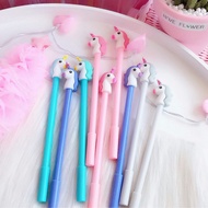 1Pcs Cartoon Unicorn Gel Pen 0.5mm Refill Signature Pen Stationery for Examination