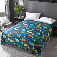 Dinosaur Pattern Flat Sheet Home Bed Sheets Queen King Full Double Fashion Style Bed Cover Star Moon