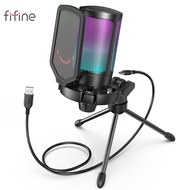 FIFINE A6V USB Condenser Gaming Microphone for PC PS4 PS5 MAC with Pop Filter Shock Mount&Gain Contr