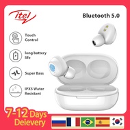 【Daily Deals】 Itel T1 Tws Headphones Wireless Bluetooth 5.0 Earphones Waterproof Sports Headsets Touch Control Noise Reduction Earbuds