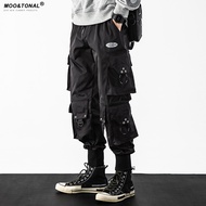 Black Overalls Men's Paratrooper Casual Pants Loose Men's Pants American Style Jacket Pants #G3.22#