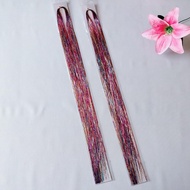 [HCM]Combo 2 line tóc kim tuyến nối màu kết hợp - mỗi tép 3d có từ 80-100 sợi- mua 5 line tặng 1 lin