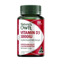 Nature's Own Vitamin D3 1000iu 200 Capsules