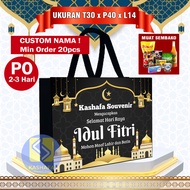 (20 PCS CUSTOM) TAS LEBARAN IDUL FITRI JUMBO GRATIS NAMA TAS HAMPERS LEBARAN JUMBO UKURAN T 30 P 40