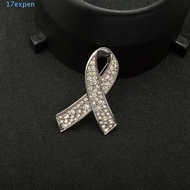 EXPEN Funeral Ribbon Badge Brooch, Skin Cancer Awareness Black Ribbon Pin, Sweet Rhinestone Crystal 