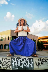 女式褲子女 式藍色褲子 棉質女式褲子 藍色棉質褲子