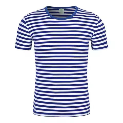 65%cotton 35%spandex Russian Telnyashka T-shirt Striped Blue Russia Army NAVY Special Forces 82n Men