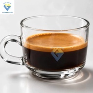 Set of 6 glass cups VTC166 / 6 glass tea cups, coffee cups / VT handle cups