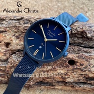 ORIGINAL Alexandre Christie 2751LDBIUBU Blue Stainless Steel Mesh Bracelet Ladies Watch