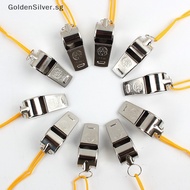 GoldenSilver Metal Whistle Referee Sports Rugby Stainless Steel Whistle Soccer Basketball SG