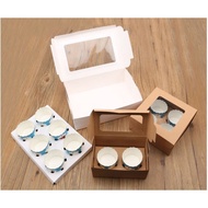 (Ready stock) Cup cake box 2 / 4 / 6 / 12 cavity cupcake box 2/4/6/12 Holes Cavity Cupcake Muffin Bo