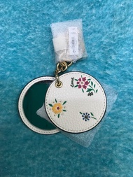 Coach Mirror Bag Charm with Spaced Wild Meadow Print, 鏡，花花，匙扣, key ring, 吊飾