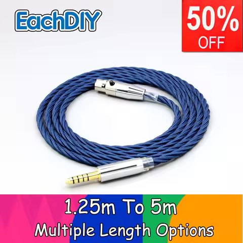 99% Pure Silver Full Sleeved Earphone Cable For AKG K371BT Beyerdynamic DT177x GO Pioneer HDJ-X10 Se