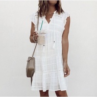 PUTIH Dress Women's white beach dress white midi dress premium fashion beachwear casual D0230