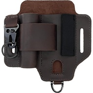 EDC Multifunctional Tool Set Portable Leather Tool Storage Waist Bag EDC Belt Storage Box Flashlight
