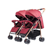 Twin Baby Stroller Lightweight High Landscape Portable Sitting Lying Split Two Baby Stroller Foldable Universal