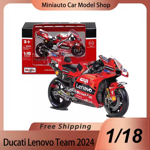 In Stock New Maisto 1:18 Moto Gp Ducati Lenovo Team 2024 #1 #23 Alloy Miniature Diecast Model Moto G