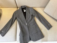 Chanel經典黑白格紋二手外套wool jacket