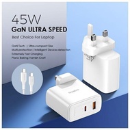 O.rai.mo OCW-U102D+CC55 PowerGaN 45 45W Fast Charging Charger Kit with Type-C to Type-C Cable
